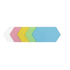 Hatszög moderációs kártya, 5 szín, 100 db